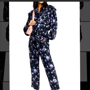 NWT Rebecca Minkoff Marie Floral Long Sleeve Jumpsuit Size S